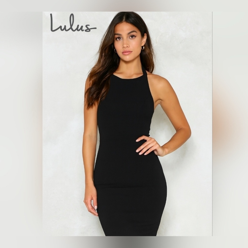 Lulus xs black dress cross back design
